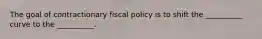 The goal of contractionary fiscal policy is to shift the __________ curve to the __________.