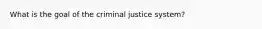 What is the goal of the criminal justice system?