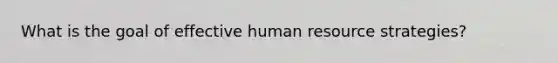 What is the goal of effective human resource​ strategies?