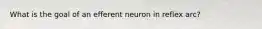 What is the goal of an efferent neuron in reflex arc?