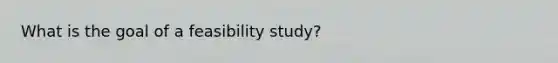 What is the goal of a feasibility study?