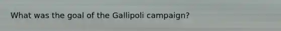 What was the goal of the Gallipoli campaign?