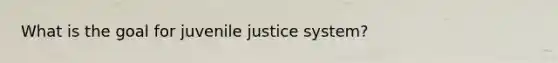 What is the goal for juvenile justice system?