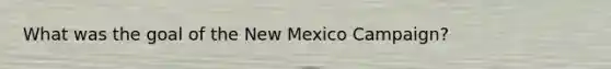 What was the goal of the New Mexico Campaign?