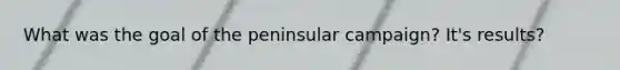 What was the goal of the peninsular campaign? It's results?