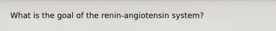 What is the goal of the renin-angiotensin system?