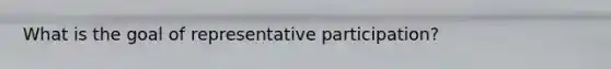 What is the goal of representative participation?