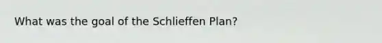 What was the goal of the Schlieffen Plan?