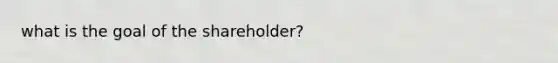 what is the goal of the shareholder?