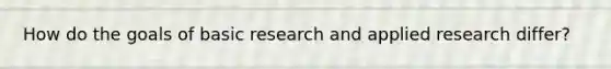 How do the goals of basic research and applied research differ?