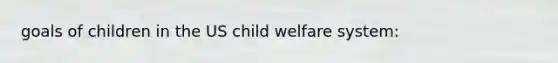 goals of children in the US child welfare system: