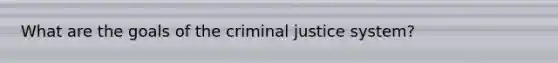 What are the goals of the criminal justice system?