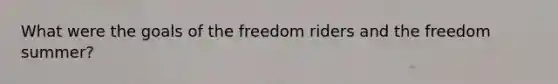 What were the goals of the freedom riders and the freedom summer?