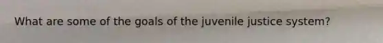 What are some of the goals of the juvenile justice system?