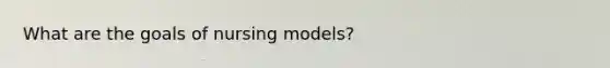 What are the goals of nursing models?