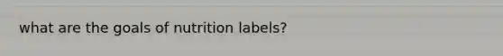 what are the goals of nutrition labels?