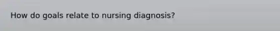 How do goals relate to nursing diagnosis?