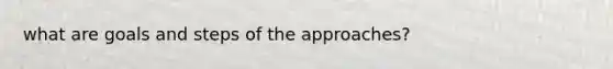 what are goals and steps of the approaches?