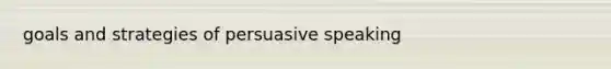 goals and strategies of persuasive speaking