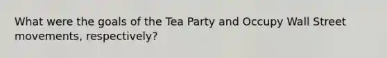 What were the goals of the Tea Party and Occupy Wall Street movements, respectively?