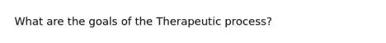 What are the goals of the Therapeutic process?