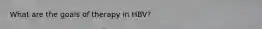 What are the goals of therapy in HBV?