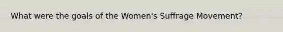 What were the goals of the Women's Suffrage Movement?