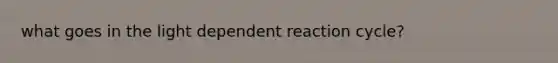 what goes in the light dependent reaction cycle?