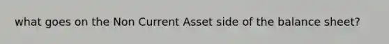 what goes on the Non Current Asset side of the balance sheet?