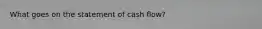 What goes on the statement of cash flow?