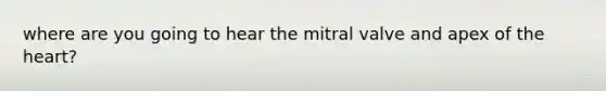 where are you going to hear the mitral valve and apex of the heart?