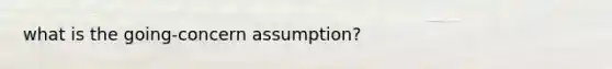 what is the going-concern assumption?