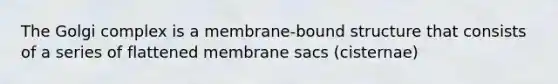 The Golgi complex is a membrane-bound structure that consists of a series of flattened membrane sacs (cisternae)