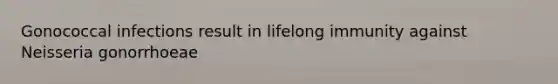 Gonococcal infections result in lifelong immunity against Neisseria gonorrhoeae
