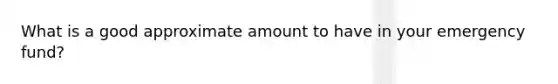 What is a good approximate amount to have in your emergency fund?