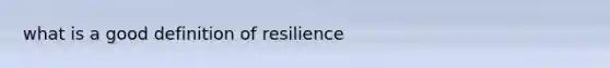 what is a good definition of resilience