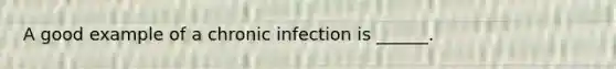 A good example of a chronic infection is ______.