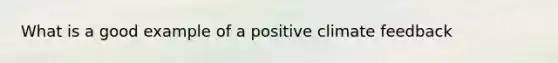 What is a good example of a positive climate feedback