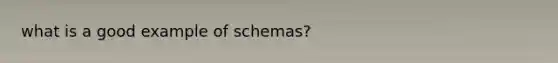 what is a good example of schemas?