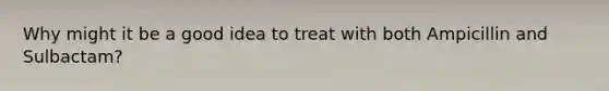 Why might it be a good idea to treat with both Ampicillin and Sulbactam?