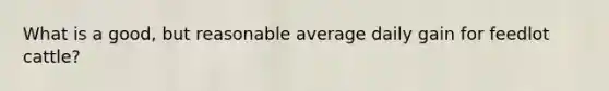 What is a good, but reasonable average daily gain for feedlot cattle?