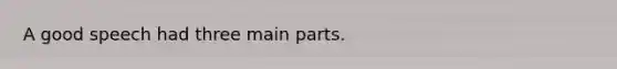 A good speech had three main parts.