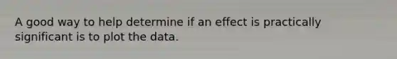 A good way to help determine if an effect is practically significant is to plot the data.