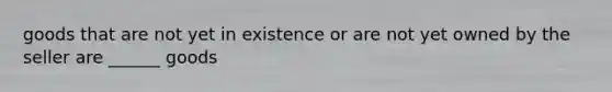 goods that are not yet in existence or are not yet owned by the seller are ______ goods