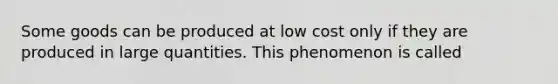 Some goods can be produced at low cost only if they are produced in large quantities. This phenomenon is called