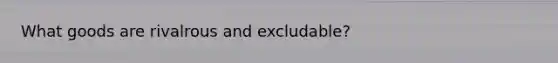 What goods are rivalrous and excludable?