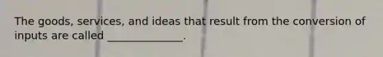 The goods, services, and ideas that result from the conversion of inputs are called ______________.