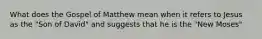 What does the Gospel of Matthew mean when it refers to Jesus as the "Son of David" and suggests that he is the "New Moses"