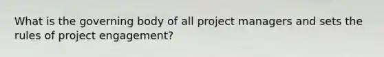 What is the governing body of all project managers and sets the rules of project engagement?