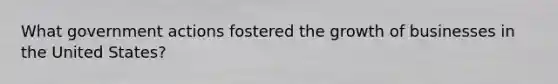 What government actions fostered the growth of businesses in the United States?